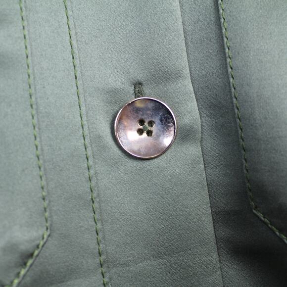 Marc Jacobs Green Satin Button Front | The Military Shirt - Picture 5 of 7